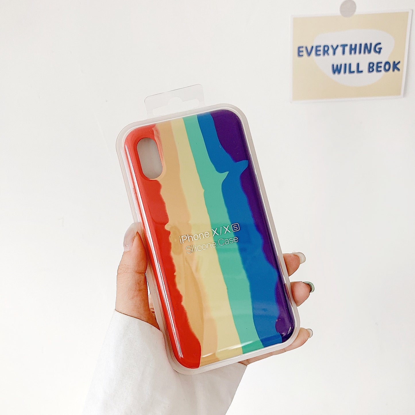 Apple Iphone Rainbow Liquid Silicone Phone Case Back Cover