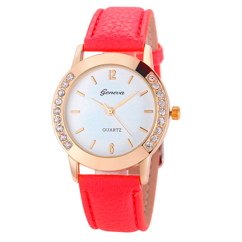 Bilateral Diamond Ladies Belt Watch Geneva Womens Casual