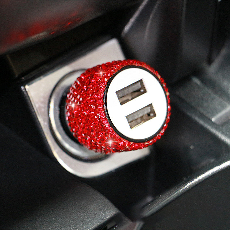Diamond Style Car Charger For Cigarette Lighter Red White