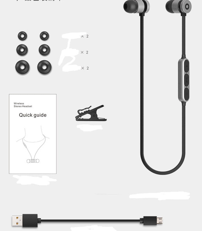 Metal Magnetic Bluetooth Headset Wireless Neck Mounted Gift