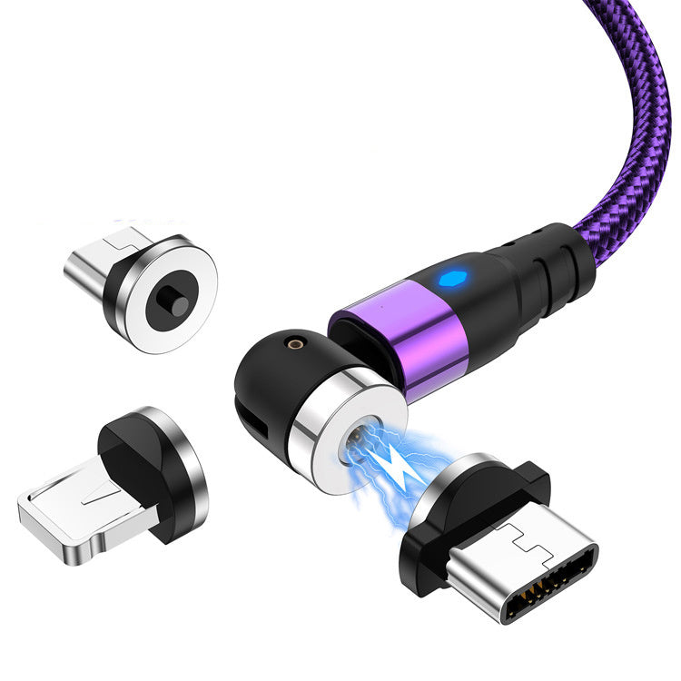 Magnetic Data Cable With LED Light for Android iOS Type C