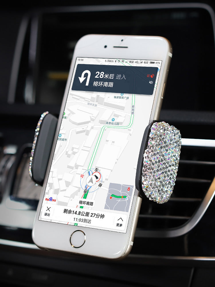Crystal Rhinestones Phone Holder Car Mount With ABS Plastic