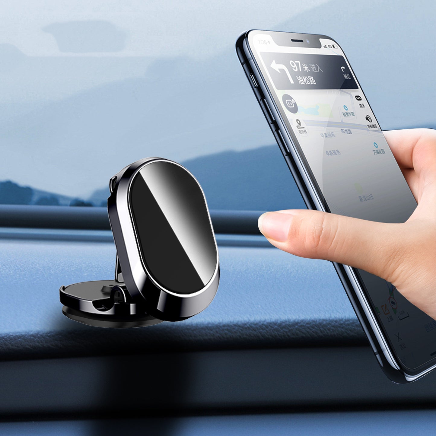 Car Magnetic Folding Phone Holder Alloy Fashion Style