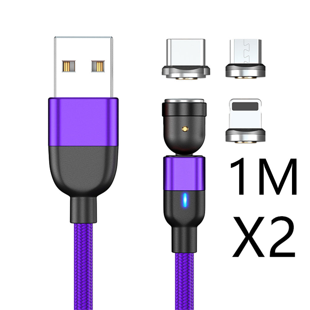 Magnetic Three In One Rotating Charging Cable Usb Type C