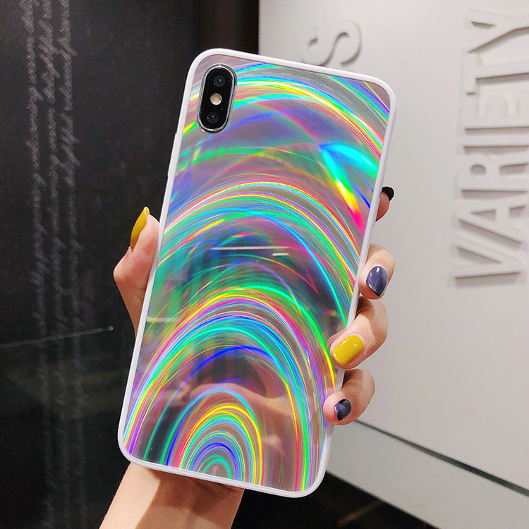 Rainbow Mirror 3D Glitter Gradient TPU Phone Case for iPhone 11–16 Pro Max Plus