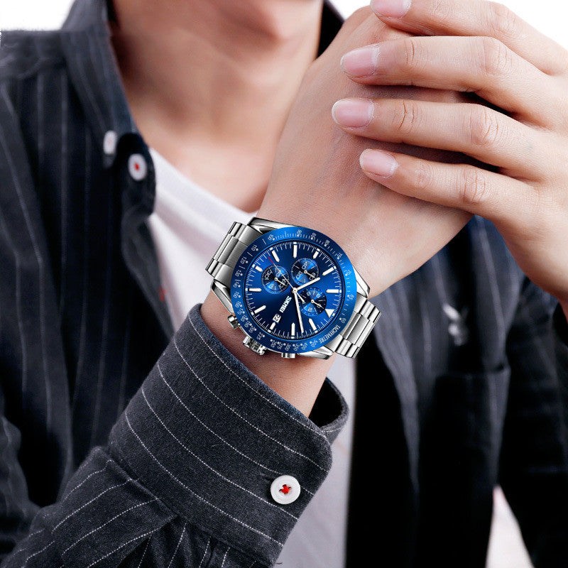 Fashion Mens Watch Stainless Steel Band Outdoor Sports