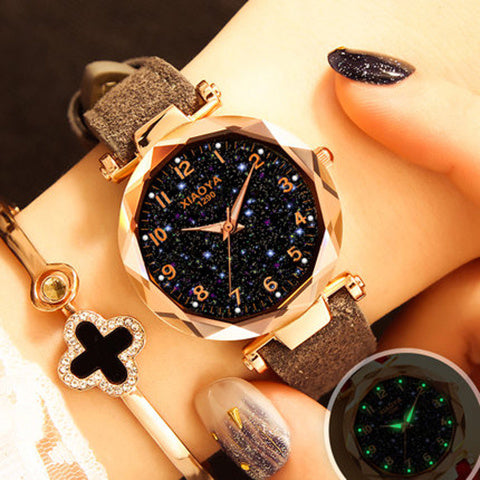 Star Sky Rose Gold Women Quartz Luxury Wristwatch 35mm Dial