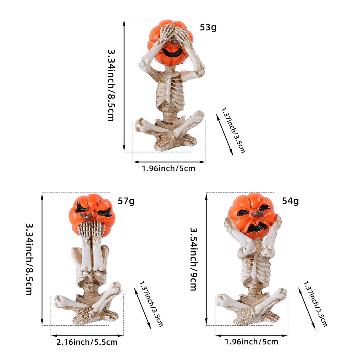 Halloween Resin Ghost Ornament with Wizard Hat Spooky Party Decoration