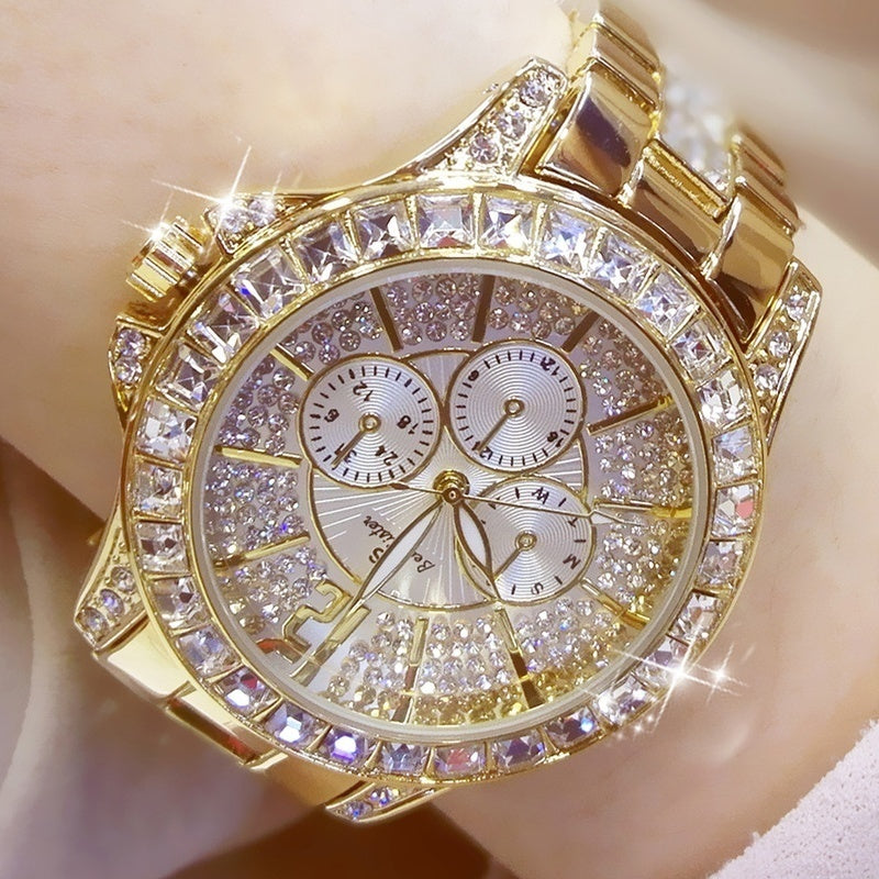 Square Rhinestone Watch For Women Sparkling Dial Hardlex