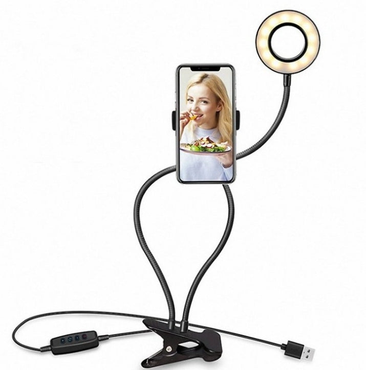 LED Selfie Ring Light Adjustable Makeup Desk Stand 8cm