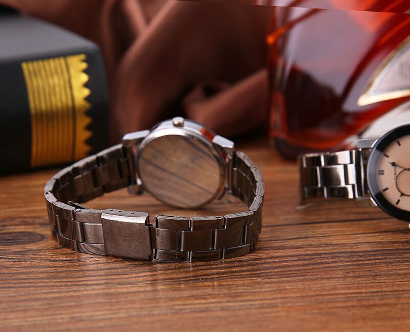Black Steel Strap Quartz Watch Unisex Male And Female Models