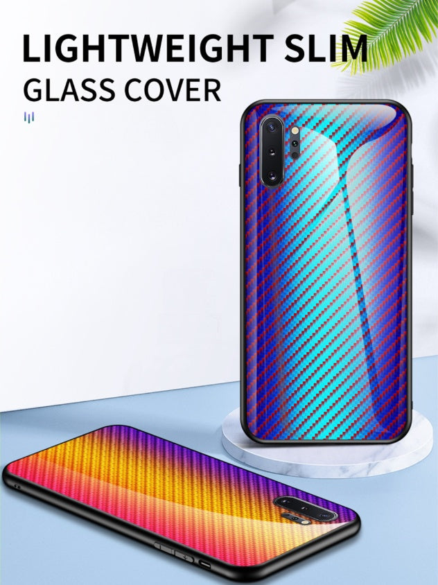 Graded Carbon Fiber Glass Toughened Phone Case For A51 A91