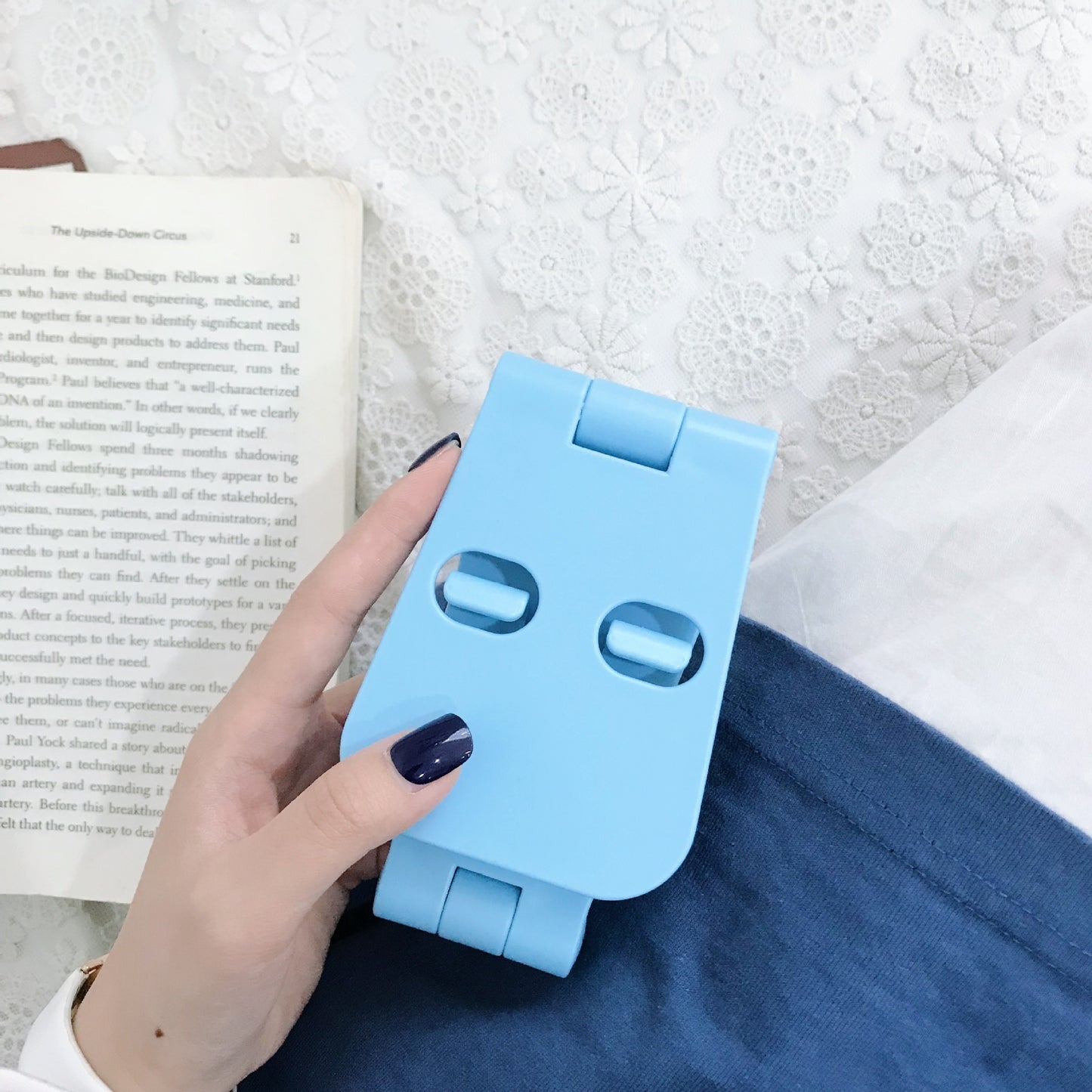 ABS Plastic Folding Mobile Phone Stand Portable Holder 80mm