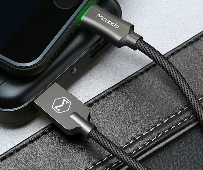 MCDODO Aluminum Alloy Braided Lightning Cable Fast Charge