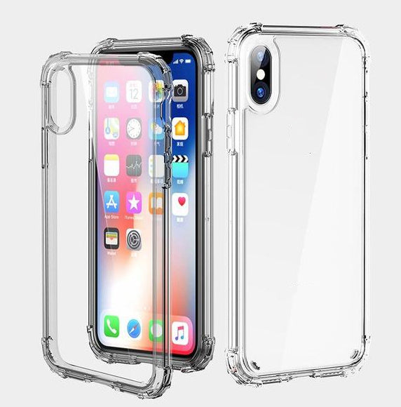 Transparent Shockproof TPU Phone Case Clear Back Cover for iPhone 5–XR