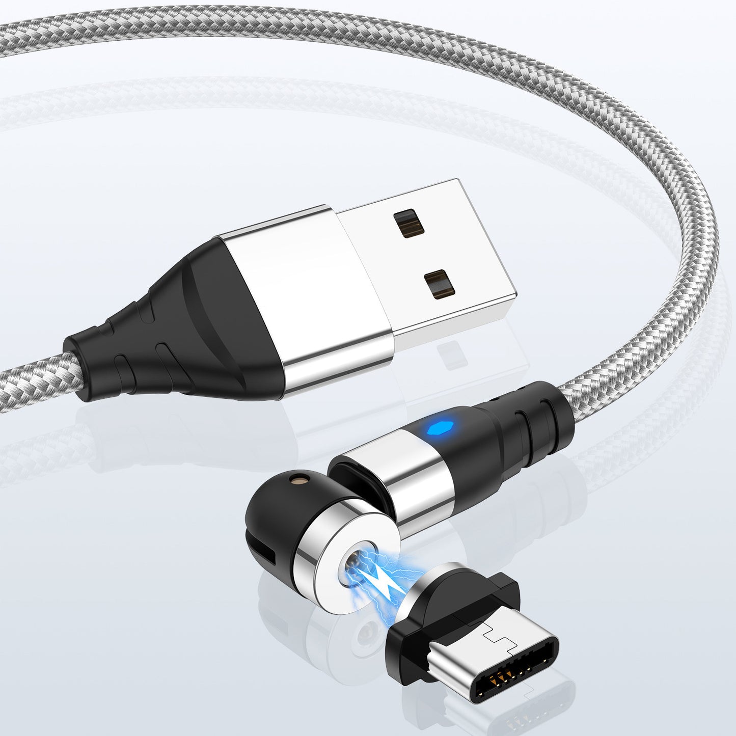 Magnetic Data Cable With LED Light for Android iOS Type C