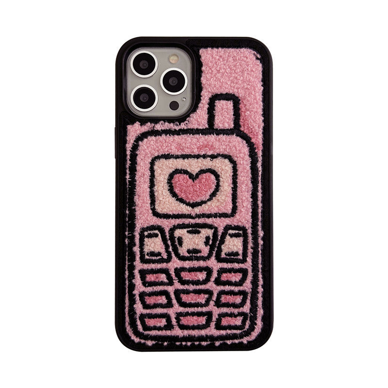 Towel Embroidered Phone Case Back Cover TPU In Style