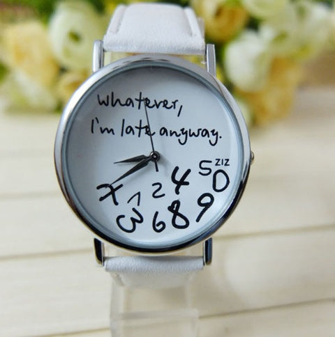 Elegant Womens Quartz Watch With PU Strap Round Dial