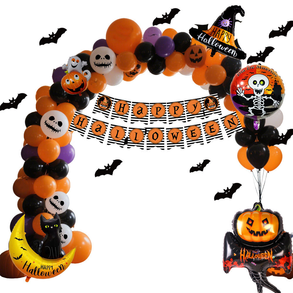 Halloween Hanging Flag Balloon Set Party Decoration Supplies for Home & Event