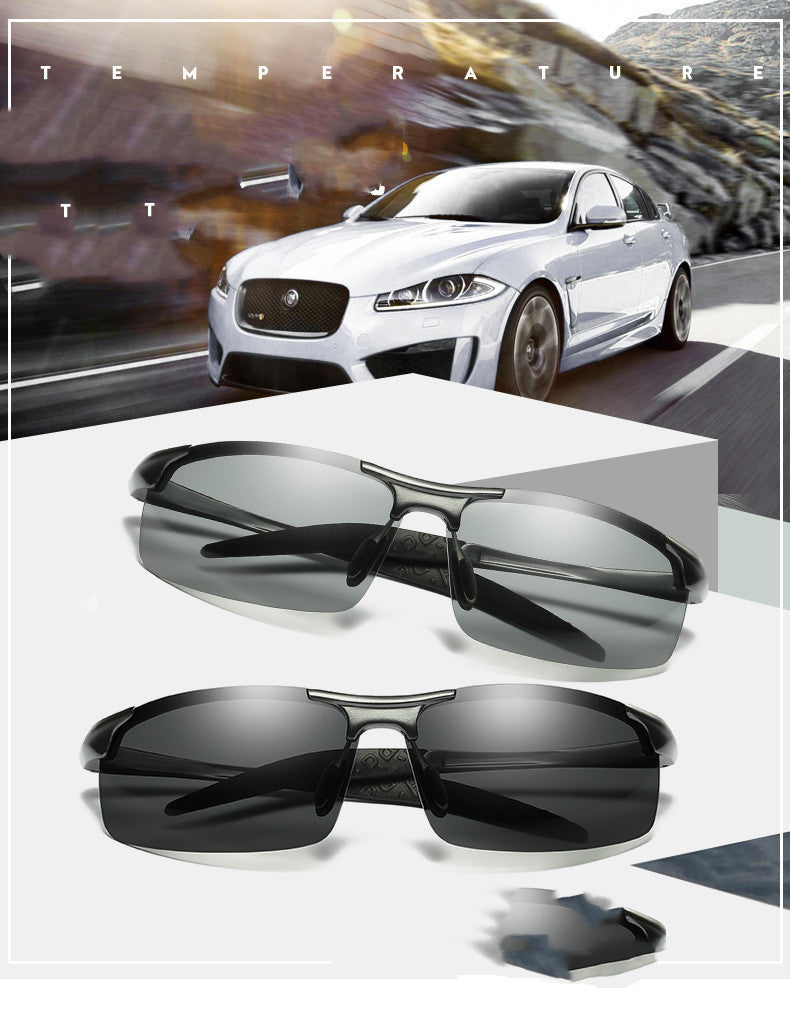 Photochromic Polarized Sunglasses Men Women Outdoor Driving UV400 Anti-Glare Shades