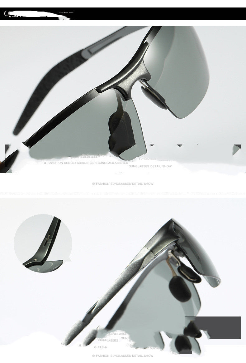 Photochromic Polarized Sunglasses Men Women Outdoor Driving UV400 Anti-Glare Shades