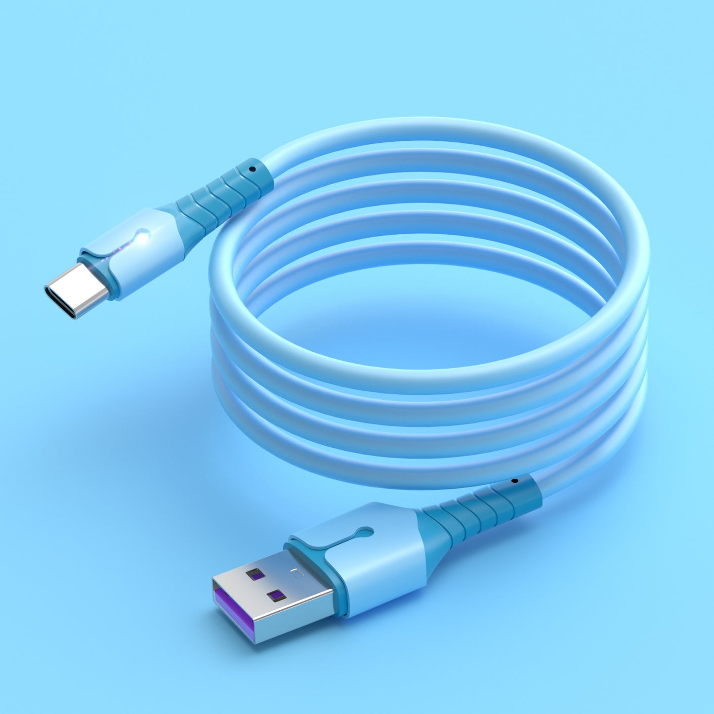 Liquid Silicone Light Data Cable Android And Apple 5A TypeC