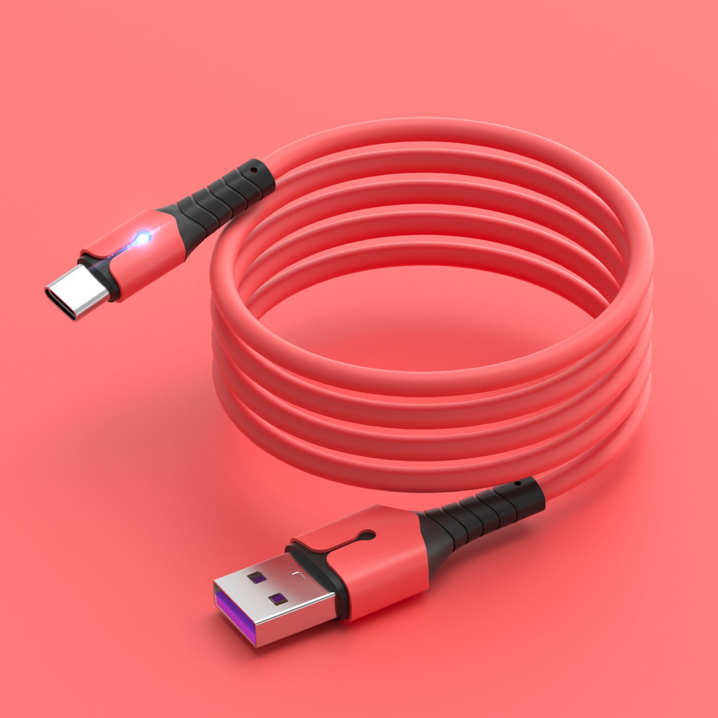 Liquid Silicone Light Data Cable Android And Apple 5A TypeC