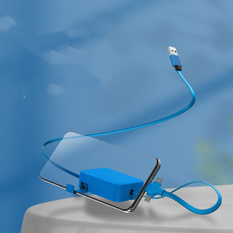 4 In 1 Retractable USB Cable Macaron Style Type C Stand