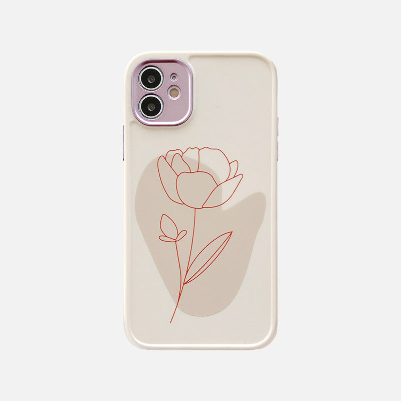 Vintage Leaf Flower IPhone Case TPU Shockproof Back Cover