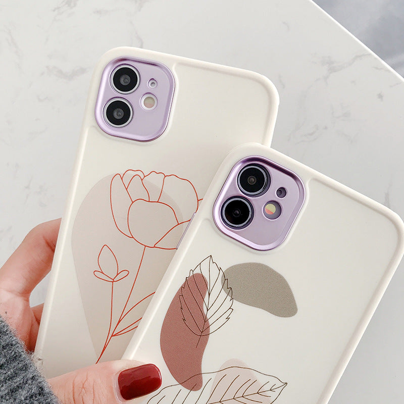 Vintage Leaf Flower IPhone Case TPU Shockproof Back Cover