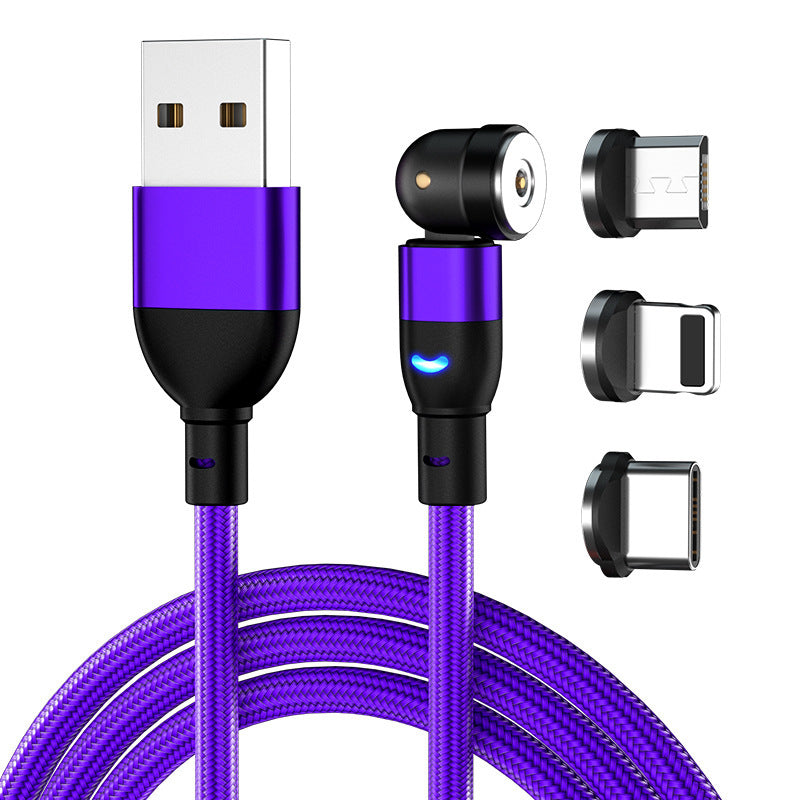 Three In One Magnetic Charging Cable 540 Degree Bent 1m