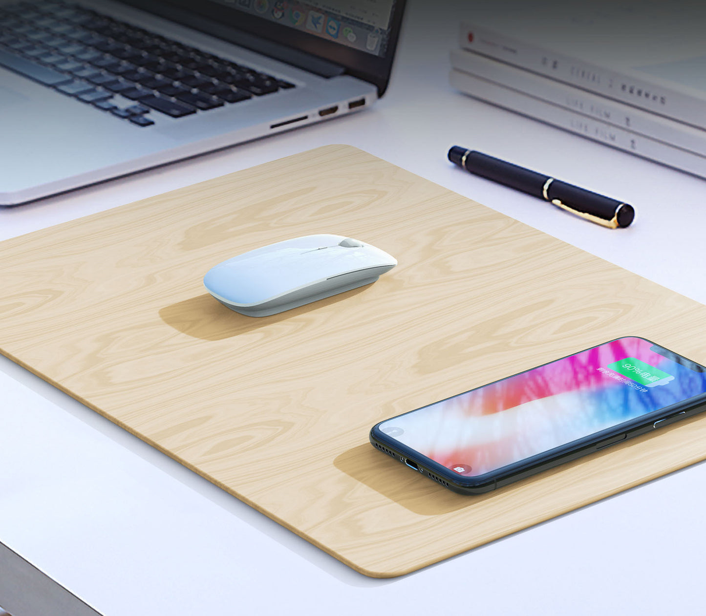 Wireless Charging Mouse Pad For Android And Apple Phones