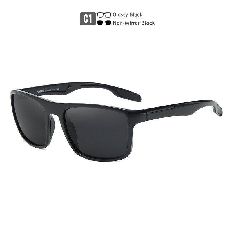 Square Polarized Sunglasses Men Outdoor Photochromic Color Changing UV400 Shades