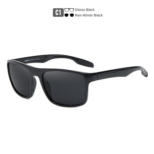 Square Polarized Sunglasses Men Outdoor Photochromic Color Changing UV400 Shades