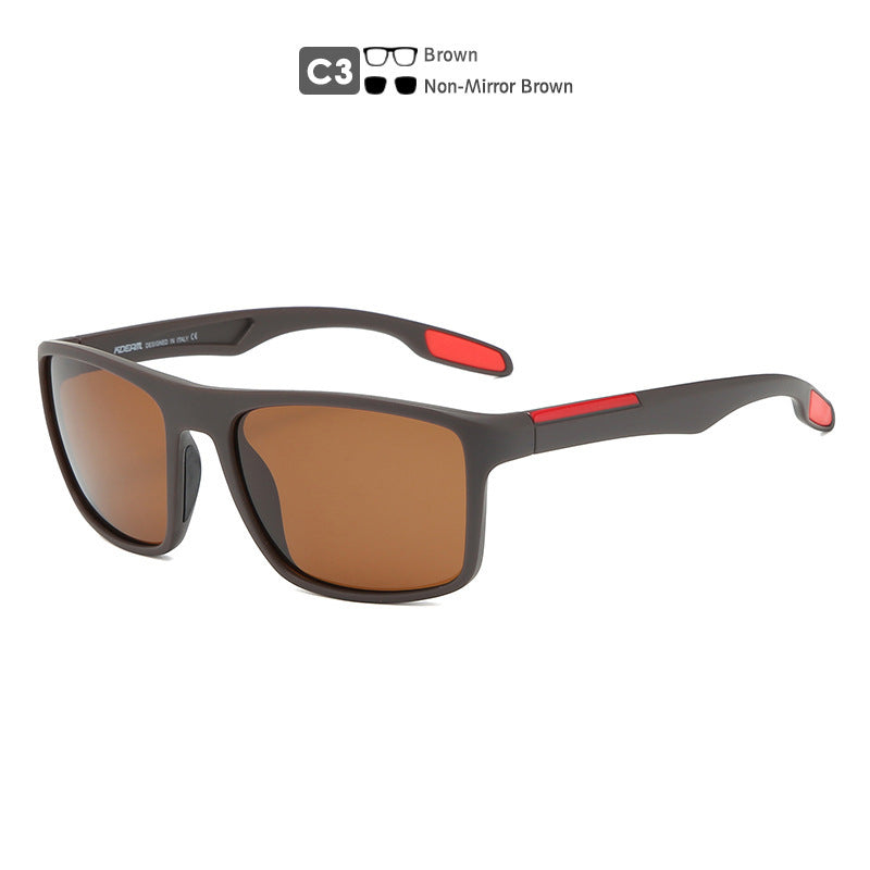 Square Polarized Sunglasses Men Outdoor Photochromic Color Changing UV400 Shades