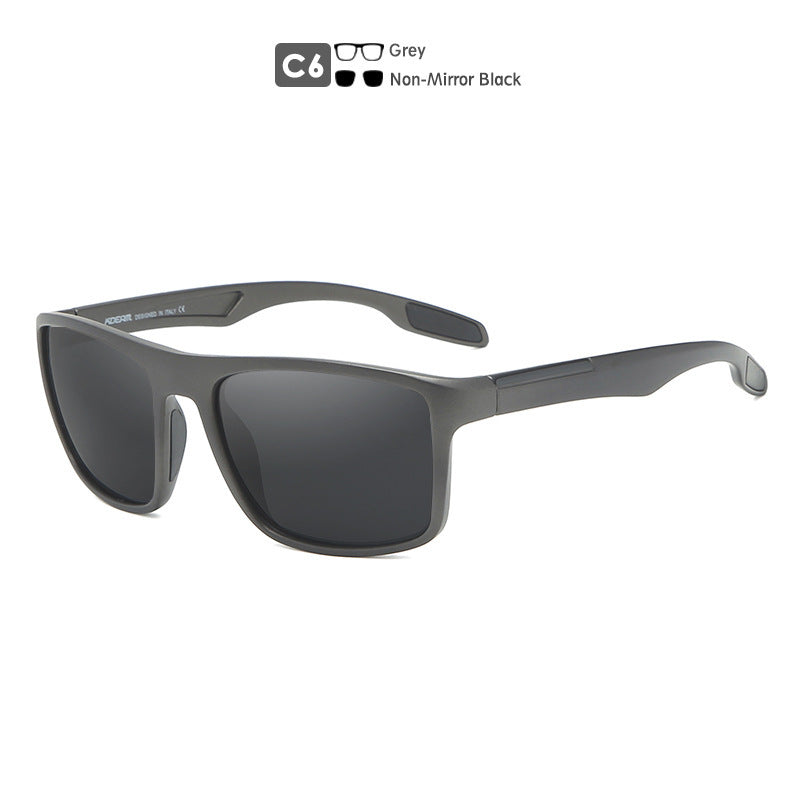 Square Polarized Sunglasses Men Outdoor Photochromic Color Changing UV400 Shades