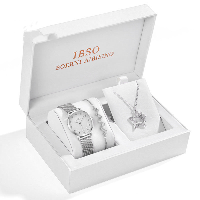 Fashion Five Point Star Dial Quartz Watch For Ladies 30M