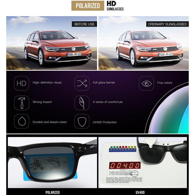 Polarized Sunglasses Men Driving Outdoor Sports UV400 Anti-Glare Shades