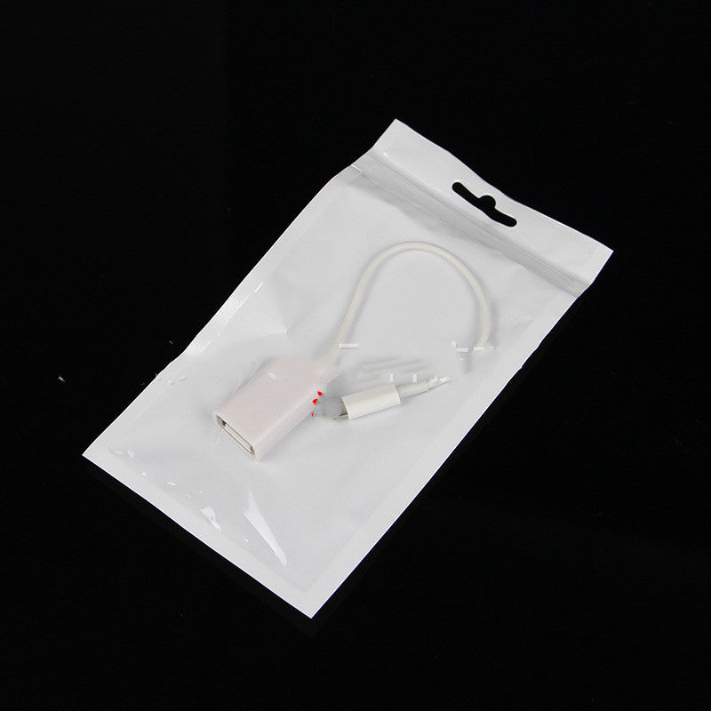 USB A Female to Lightning 8Pin OTG Adapter Cable 17cm White