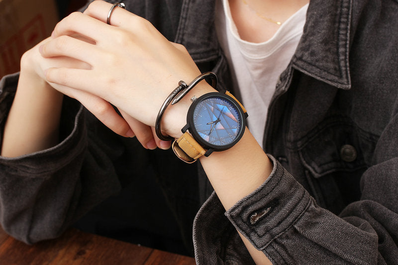 Couple Quartz Watches For Him And Her Wood Or Rubik Cube