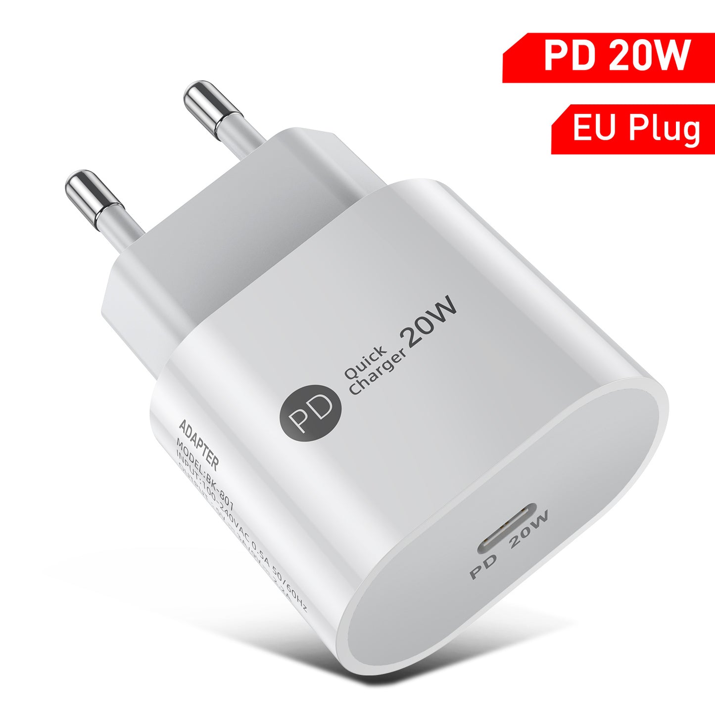 PD20W USB C Fast Charger 9V 2.2A Charging Head Compact