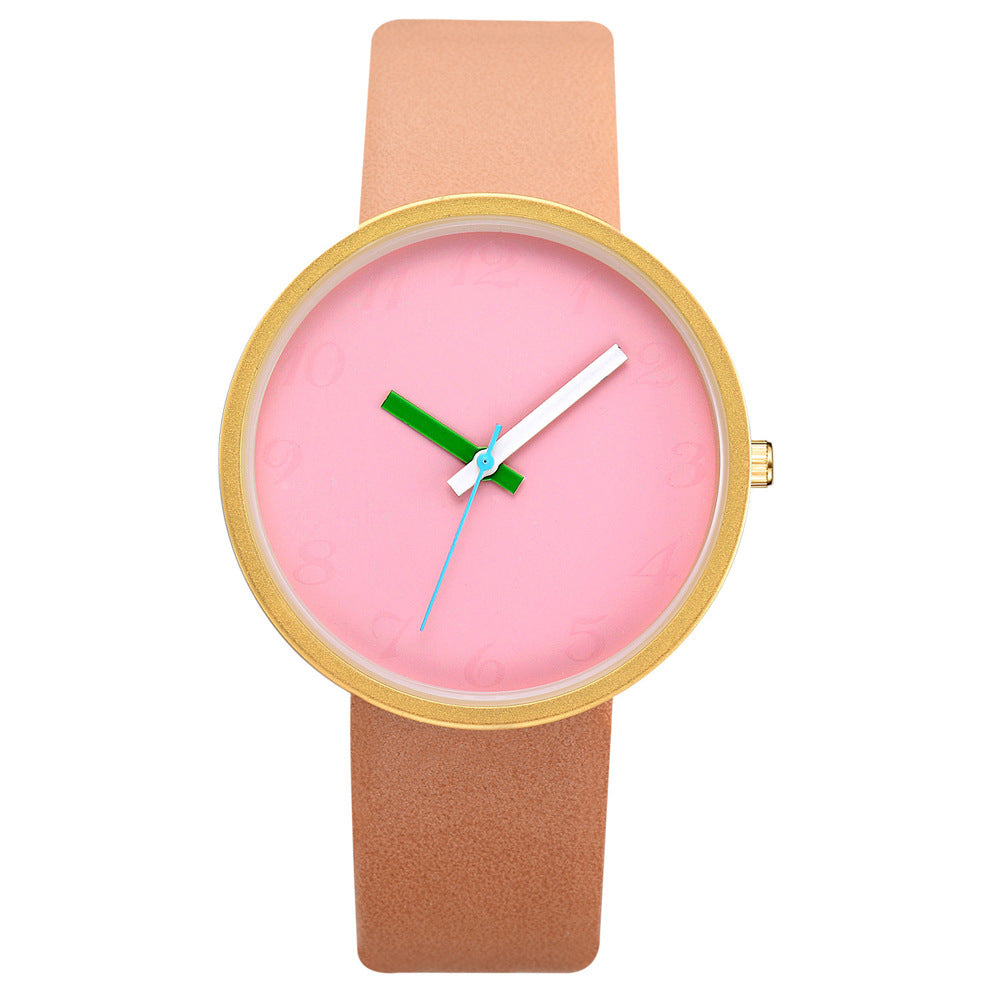 Gray PU Leather Quartz Watch for Women Casual Wrist Watch