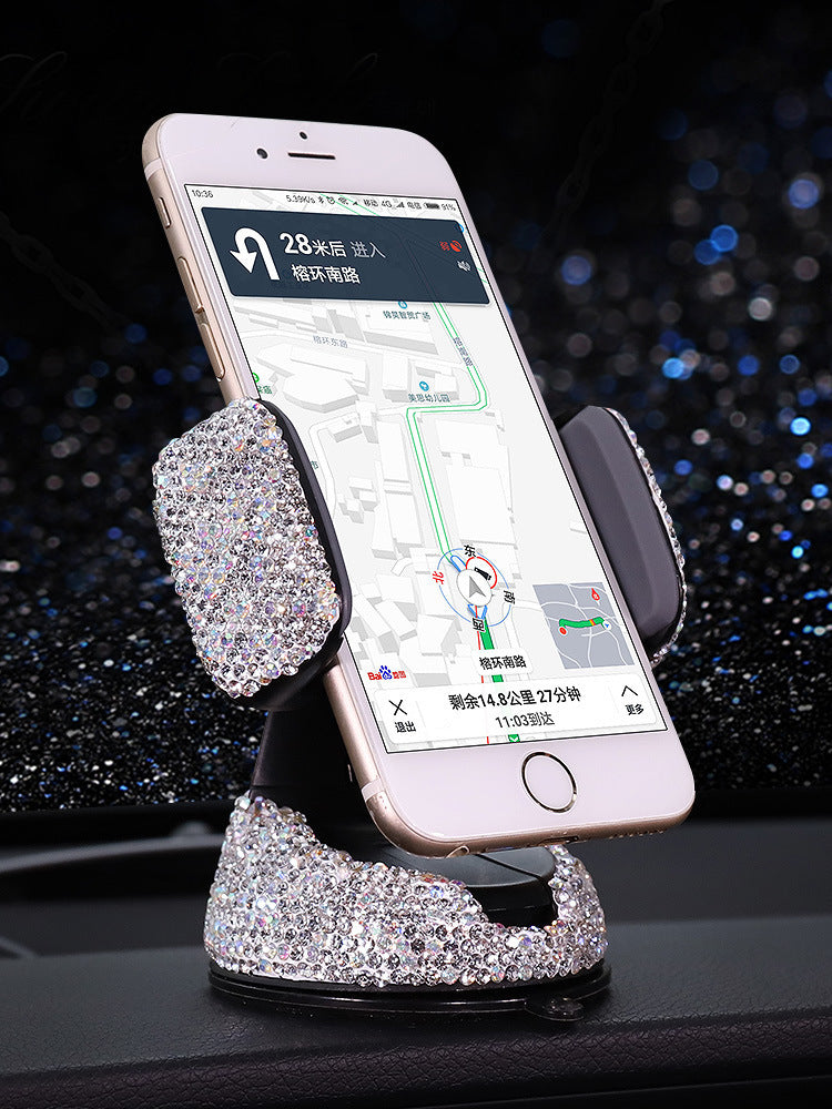 Crystal Rhinestones Phone Holder Car Mount With ABS Plastic