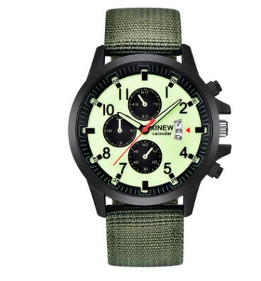 Men’s Military Sports Quartz Watch 42mm Nylon Band Analog Casual Lightweight 40g