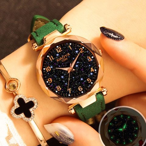 Star Sky Rose Gold Women Quartz Luxury Wristwatch 35mm Dial