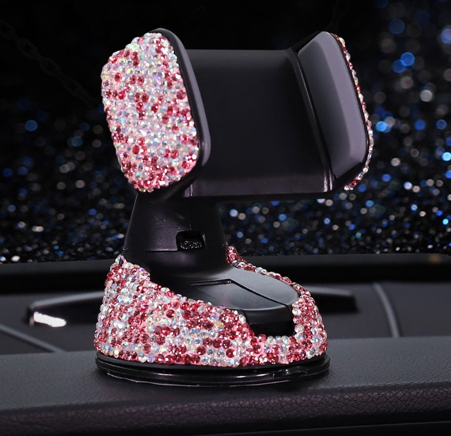 Crystal Rhinestones Phone Holder Car Mount With ABS Plastic