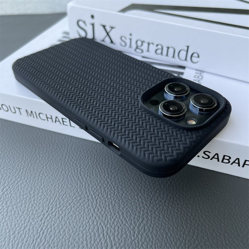 Liquid Silicone Woven Pattern Phone Case For Apple Series