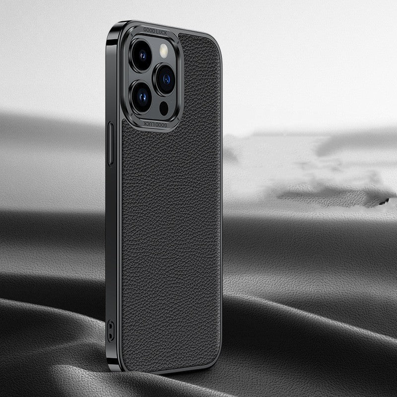 Genuine Leather Phone Case Electroplate SoftEdge Shockproof