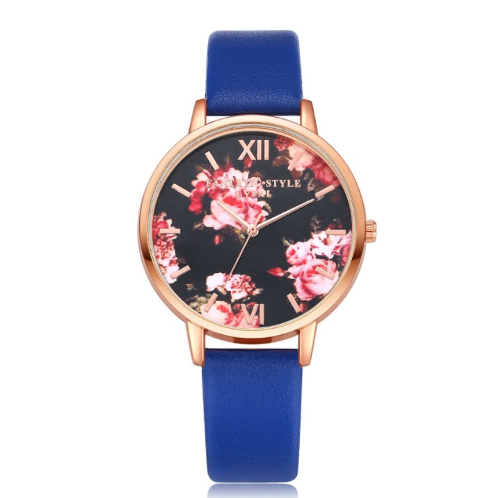 Rose Gold Leather Strap Women Watch Quartz Love Heart Dial