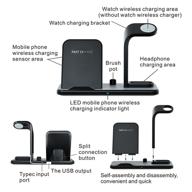 Wireless Charger Bracket 10W Fast Charge Stand For Phone